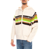 Myers Zip Up Hood Sweater Unbleached / Multi -- Men's Hoodie Natural Beige / Multicolor Men OBEY