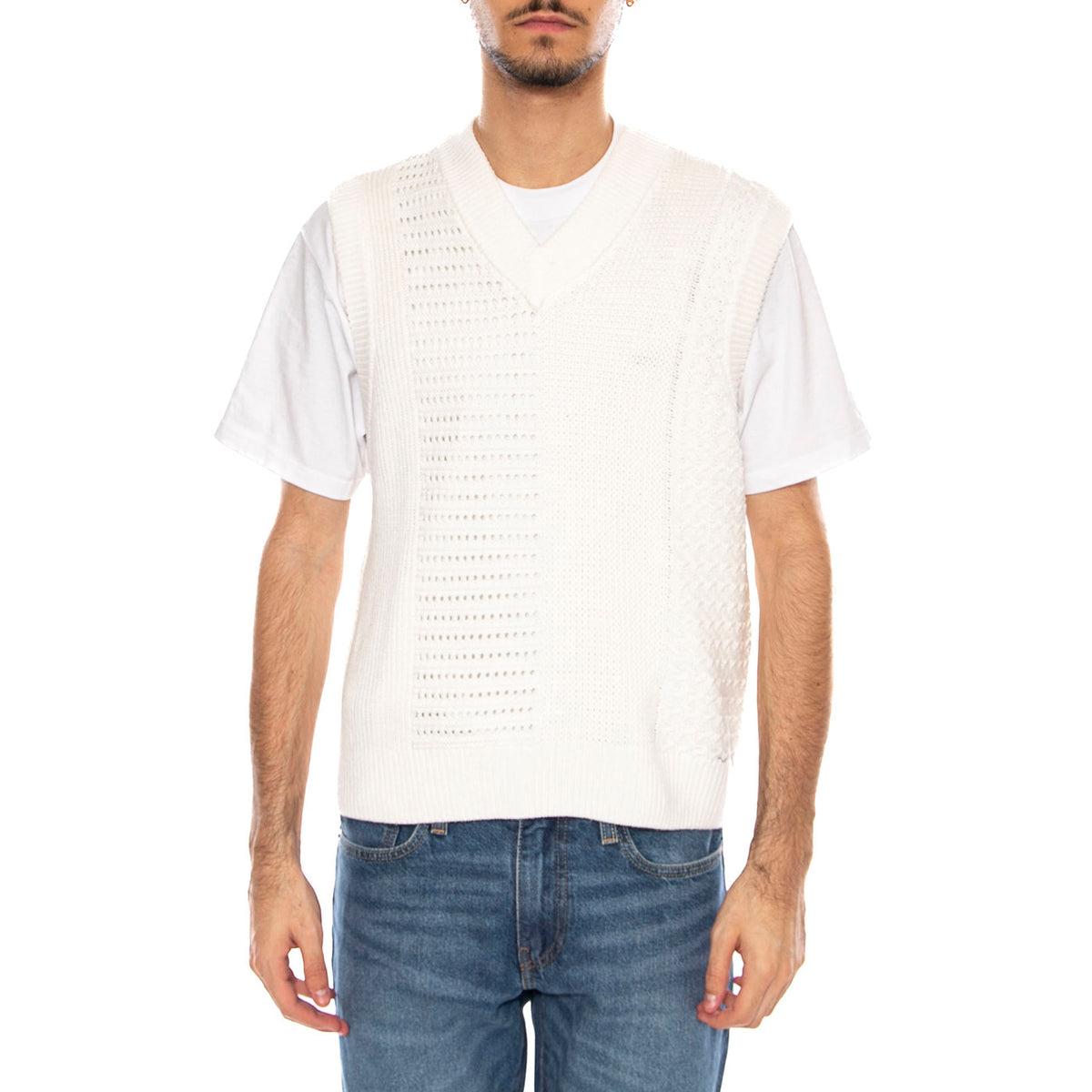 Garret Sweater Vest Cream -- Gilet Uomo Crema 151000097 CRM OBEY 