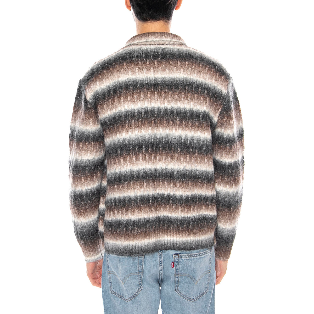 Reggie Zip Up Cardigan -- Cardigan Uomo Nero Multi 151010038 BKM OBEY 
