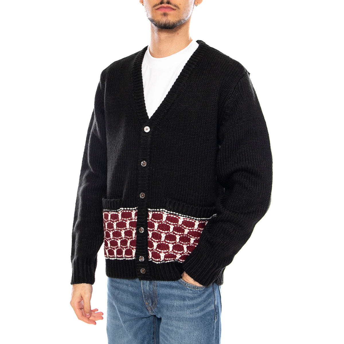 Kei Cardigan Black / Multi -- Cardigan Uomo Nero / Multicolore 151010039 BKM OBEY 