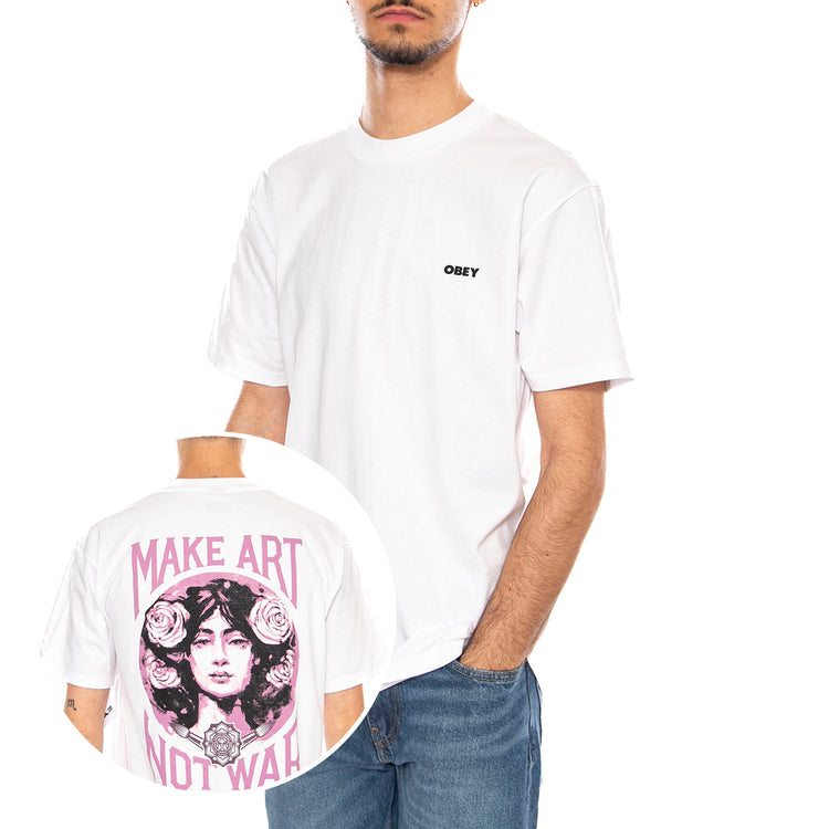 Obey Make Art Not War Tee -- Maglietta Girocollo Uomo Bianca 165264062 WHT OBEY 