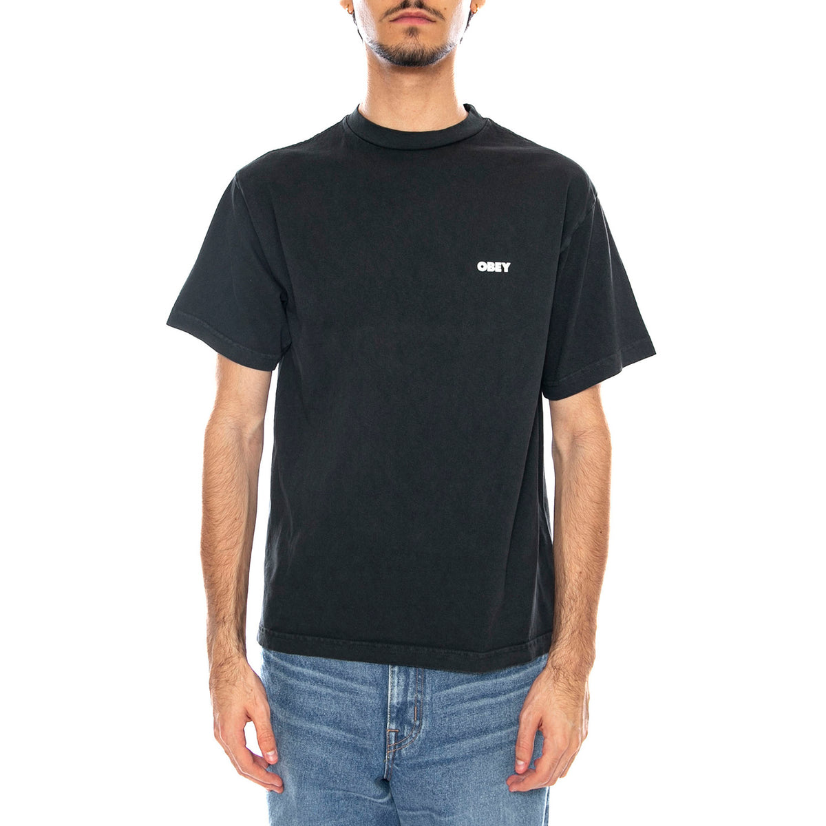 OBEY Bold Icon Face Tee Pigment Vintage White - Maglietta Girocollo Uomo Nera 167924099 PTB OBEY 