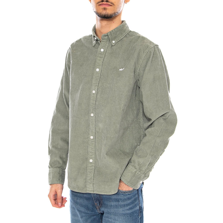 Grafton Cord Woven -- Camicia a Maniche Lunghe Uomo Velluto Laurel Wreath 181200399 LWR OBEY 