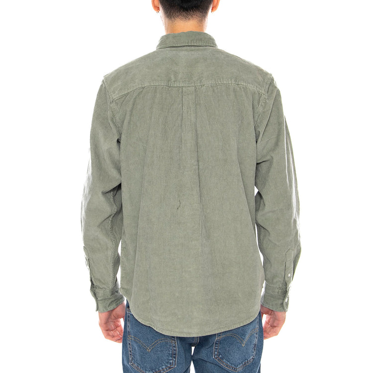 Grafton Cord Woven -- Camicia a Maniche Lunghe Uomo Velluto Laurel Wreath 181200399 LWR OBEY 