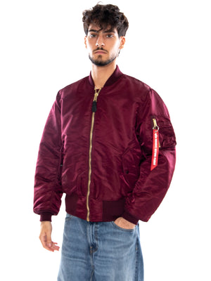 MA-1 HERITAGE BOMBER JACKET DARK CHERRY - Giacca Uomo Rossa 100101 608 ALPHA INDUSTRIES 