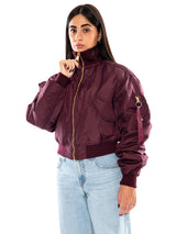 MA-1 Cropped Bomber -- Women's Jacket Dark Cherry Bordeaux Women ALPHA INDUSTRIES