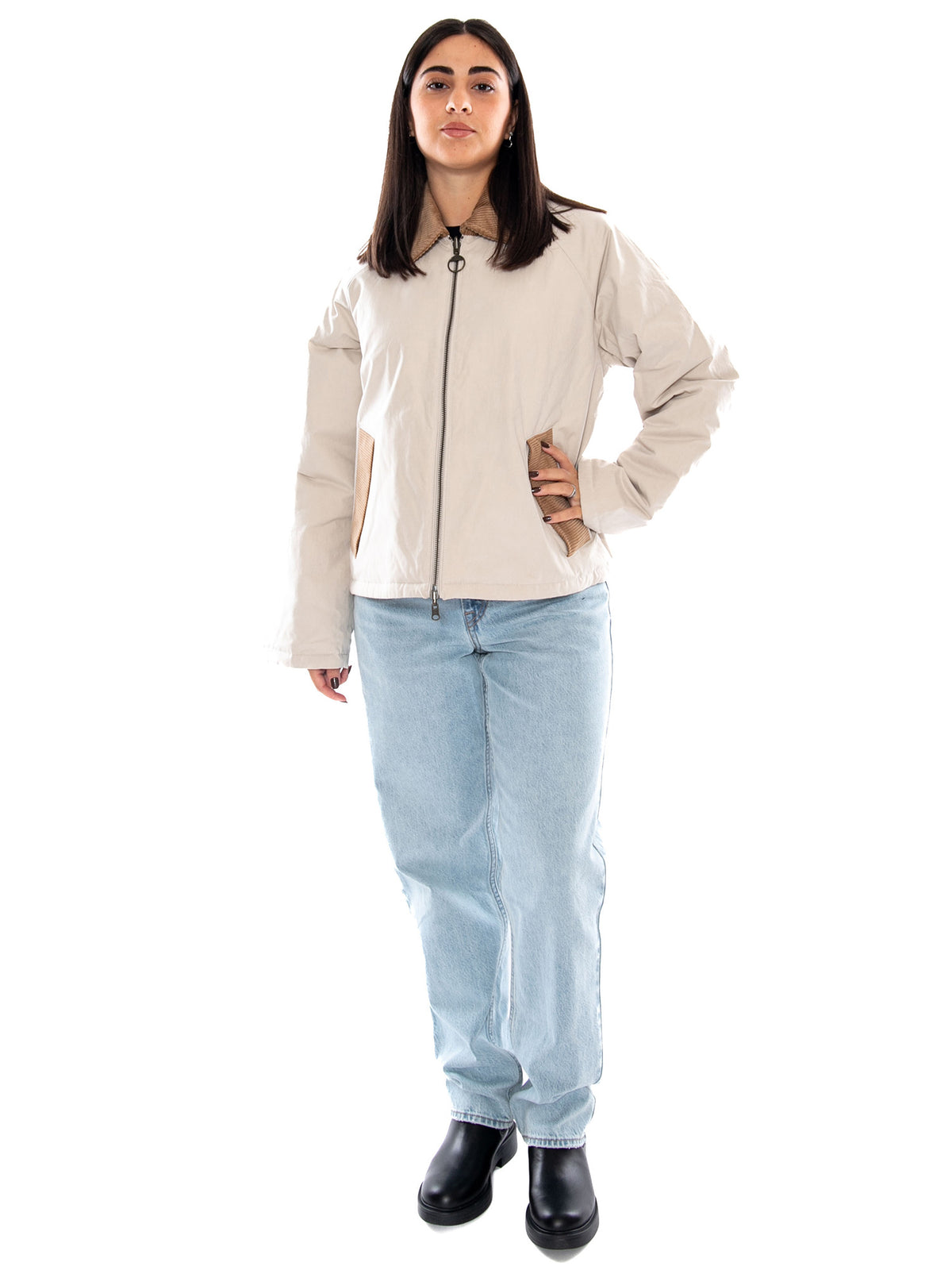 Barbour Dawn Reversible Casual Jacket Mist / Dress - Giacca Donna Beige e Tartan 262MLCA0415 ST11 BARBOUR 