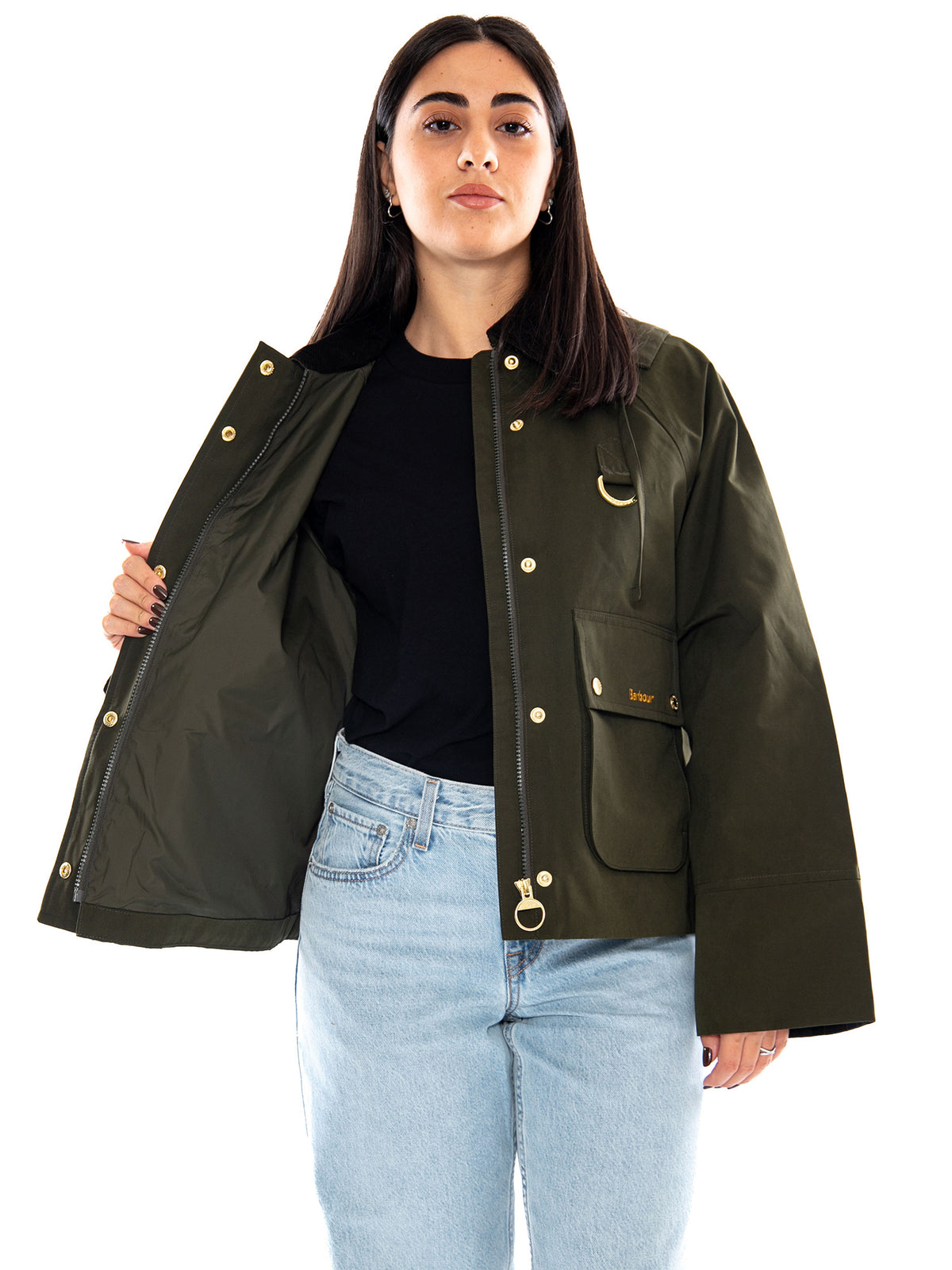 Barbour Terrington Showerproof Jacket Olive / Brown - Giacca Donna Marrone 262MLSP0354 OL71 BARBOUR 