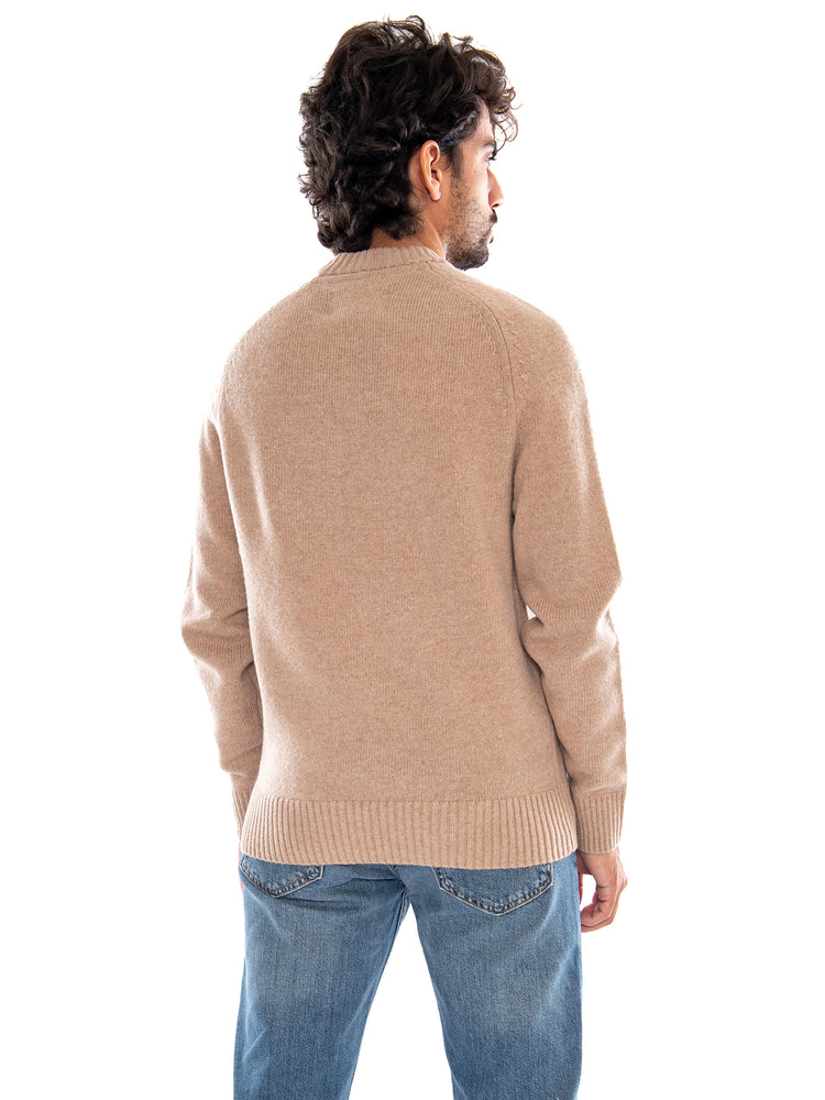 NEWTOWN CREW NECK SWEATER Washed Stone - Maglione Girocollo Uomo Beige Pietra 262MMKN1773 ST17 BARBOUR 