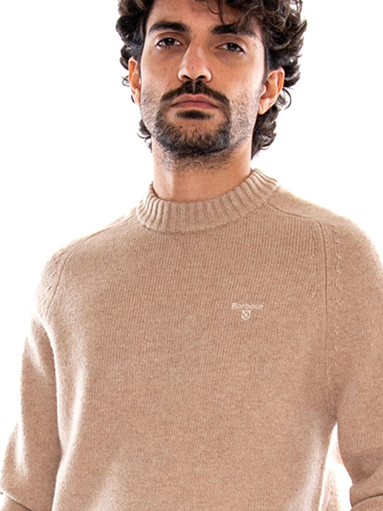 NEWTOWN CREW NECK SWEATER Washed Stone - Maglione Girocollo Uomo Beige Pietra 262MMKN1773 ST17 BARBOUR 