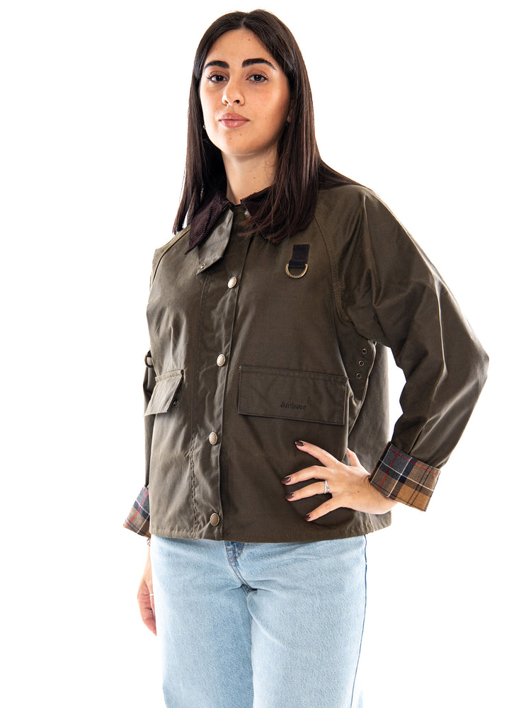 Barbour Women's Spey Wax Jacket Beech / Dress - Giacca Donna Verde Marrone MLWX1414 SN91 BARBOUR 
