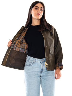 Barbour Women's Spey Wax Jacket Beech / Dress - Giacca Donna Verde Marrone MLWX1414 SN91 BARBOUR 