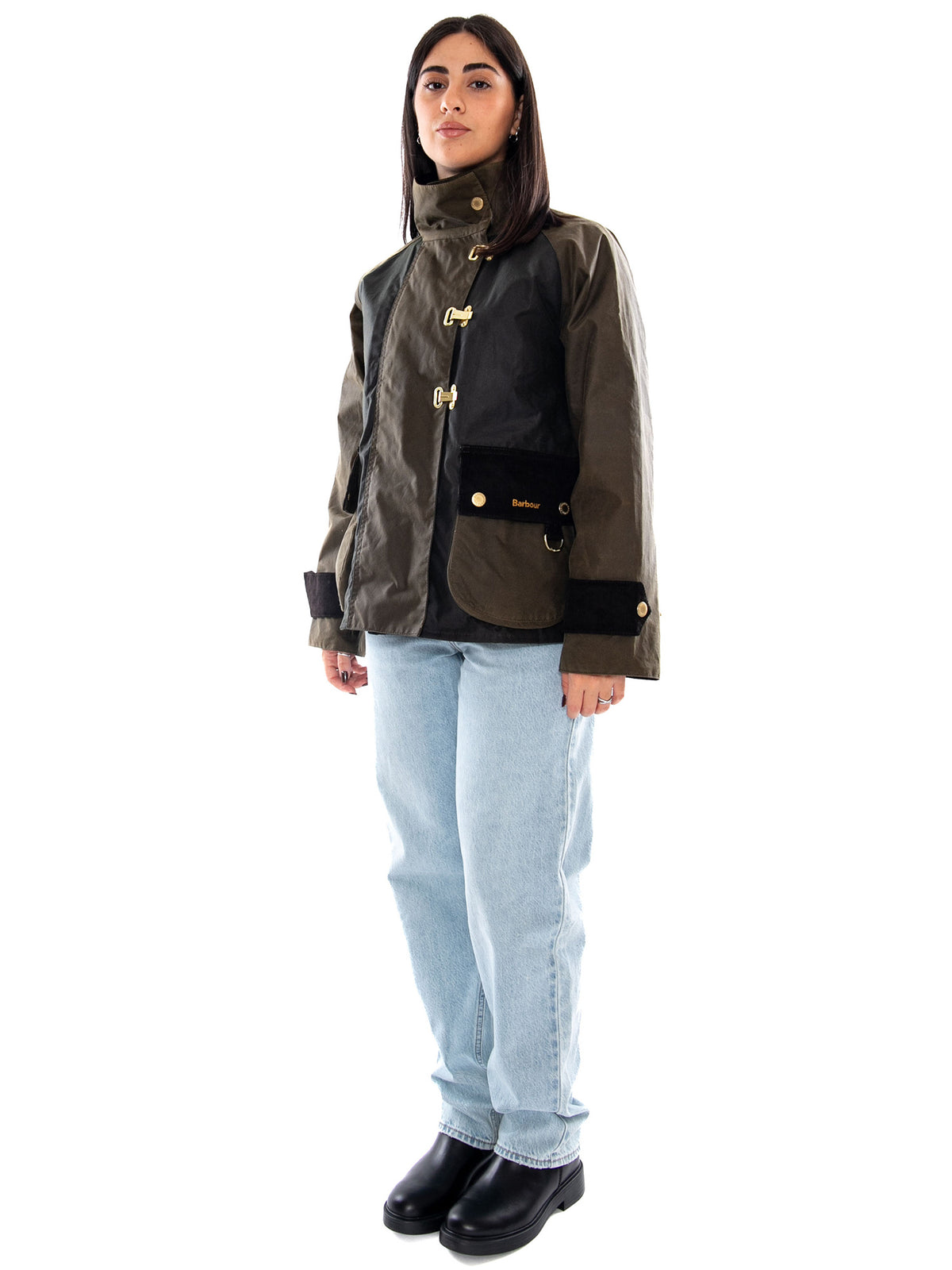 Barbour Hazelwood Wax Jacket Beech / Fern / Mixed Tartan - Giacca Donna Marrone e Verde MLWX1566 SN91 BARBOUR 