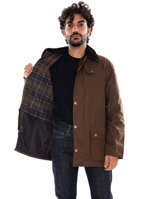 Barbour Ashby Wax Jacket Bark - Giacca Uomo Marrone<BR/><BR/> MWX0339 BR31 BARBOUR 