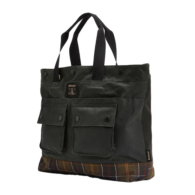 Barbour Field Wax Tote Bag Sage / Classic - Borsa a Tracolla Verde 262MUBA0750 SG91 BARBOUR 