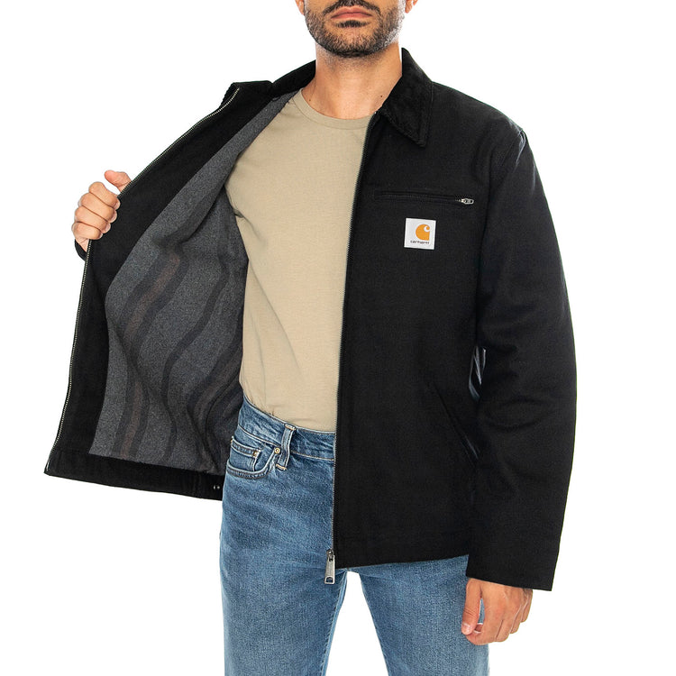 DETROIT JACKET BLACK / BLACK RIGID - Giacca Uomo Nera I015264 00E01 CARHARTT WIP 