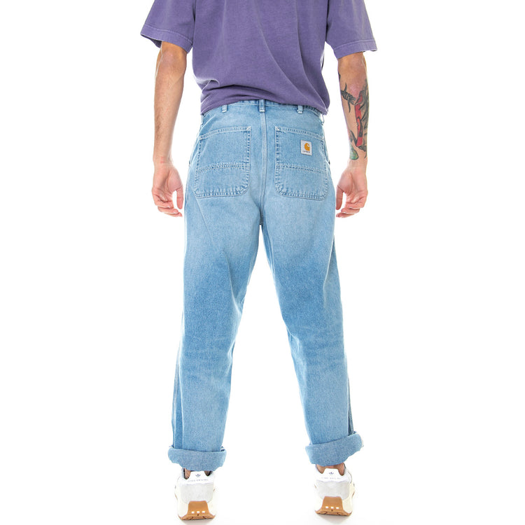 SIMPLE PANT BLUE LIGHT TRUE WASHED - Pantaloni Denim Jeans Uomo Blu I022947 01ZO CARHARTT WIP 
