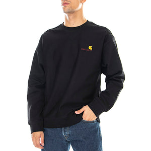 AMERICAN SCRIPT SWEAT BLACK - Felpa Girocollo Uomo Nera I025475 89XX CARHARTT WIP 