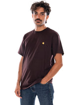 CARHARTT WIP S/S CHASE T-SHIRT PALISANDER / GOLD - Crew Neck T-Shirt Men's Brown Men's CARHARTT WIP