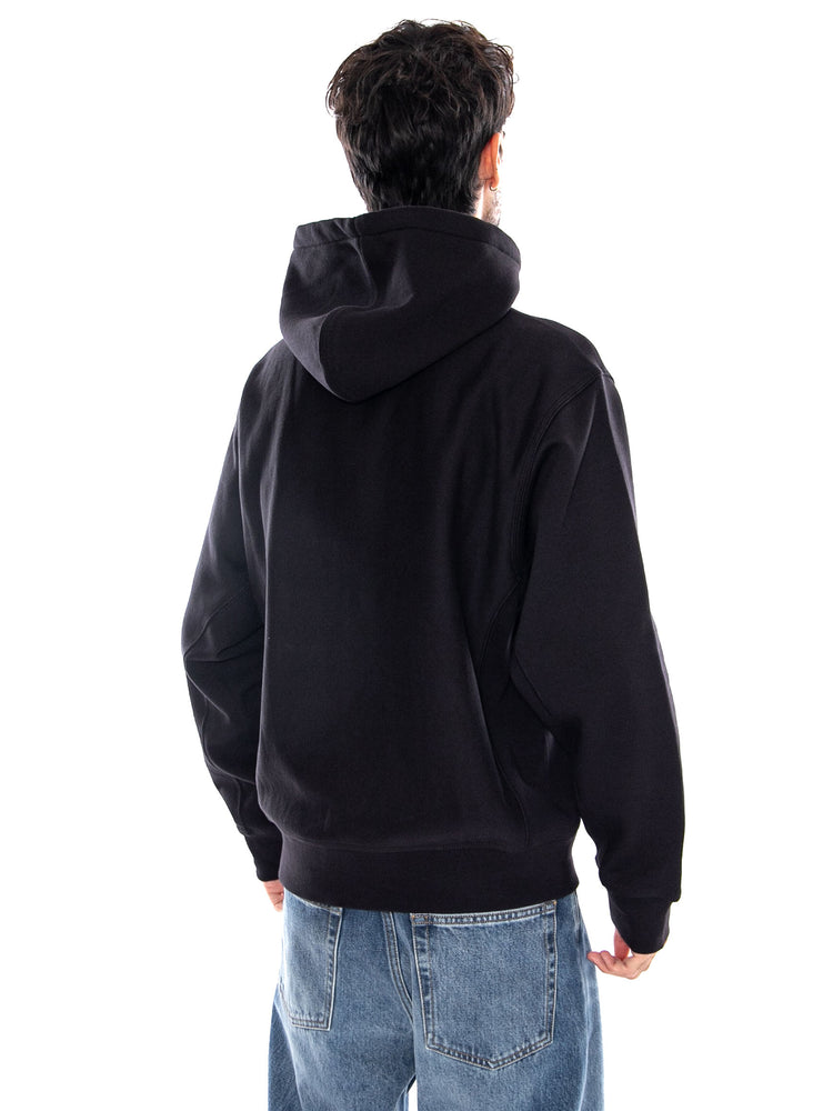 HOODED AMERICAN SCRIPT SWEAT BLACK - Felpa con Cappuccio Uomo Nera I028279 89XX CARHARTT WIP 