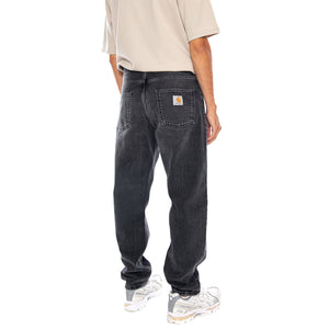 NEWEL PANT BLACK MARBLE USED WASH - Pantaloni Denim Jeans Uomo Neri I029208 897X CARHARTT WIP 
