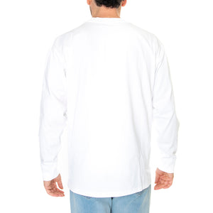 L/S AMERICAN SCRIPT T-SHIRT WHITE - Maglietta Girocollo Maniche Lunghe Uomo Bianca I029955 02XX CARHARTT WIP 