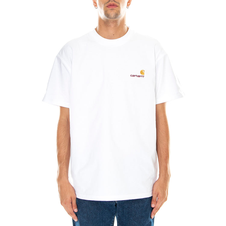 S/S AMERICAN SCRIPT T-SHIRT WHITE - Maglietta Girocollo Uomo Bianca I029956 02XX CARHARTT WIP 