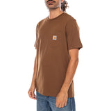 S/S POCKET T-SHIRT WIP H BROWN - T-Shirt Col Rond Homme Marron Homme CARHARTT WIP