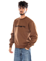 CARHARTT SWEAT WIP H BROWN / BLACK - Sweatshirt Homme Marron CARHARTT WIP