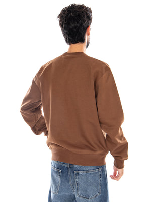 CARHARTT SWEAT WIP H BROWN / BLACK - Felpa Girocollo Uomo Marrone I030546 3YYXX CARHARTT WIP 