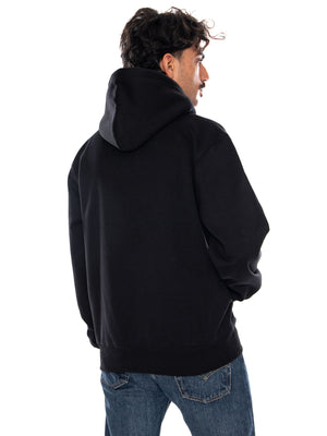 CARHARTT WIP HOODED CARHARTT SWEAT BLACK / BLACK - Felpa con Cappuccio Uomo Nera I030547 00EXX CARHARTT WIP 