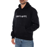 HOODED CARHARTT SWEAT BLACK - Men's Black Hooded Sweatshirt CARHARTT WIP