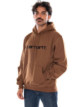 CARHARTT WIP HOODED CARHARTT SWEAT BROWN / BLACK - Felpa con Cappuccio Uomo Marrone  Uomo CARHARTT WIP
