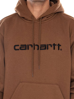 CARHARTT WIP HOODED CARHARTT SWEAT BROWN / BLACK - Felpa con Cappuccio Uomo Marrone I030547 3YYXX CARHARTT WIP 