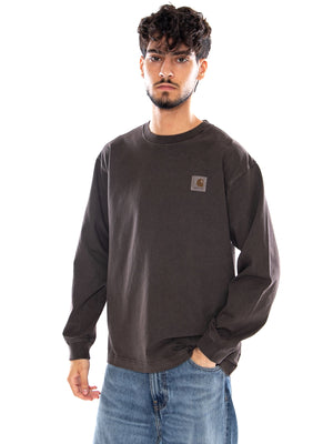 L/S VISTA T-SHIRT TOBACCO GARMENT DYED - Maglietta Girocollo Maniche Lunghe Uomo Marrone I030779 47GD CARHARTT WIP 