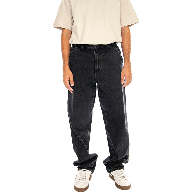 SINGLE KNEE PANT BLACK STONE WASHED - Pantaloni Denim Jeans Uomo Neri I032024 8906 CARHARTT WIP 
