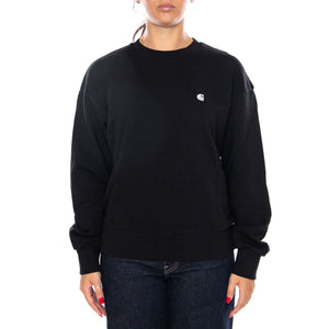 W' CASEY SWEATSHIRT BLACK / SILVER - Felpa Girocollo Donna Nera I032643 0M4XX CARHARTT WIP 
