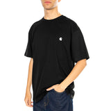 S/S Madison T-Shirt Black / White - T-Shirt Col Ras du Cou Homme Noir Homme CARHARTT WIP