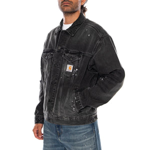 HELSTON JACKET BLACK - Giacca Denim Jeans Uomo Nera I033352 89EJ CARHARTT WIP 