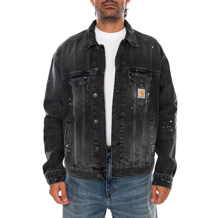 HELSTON JACKET BLACK - Giacca Denim Jeans Uomo Nera I033352 89EJ CARHARTT WIP 