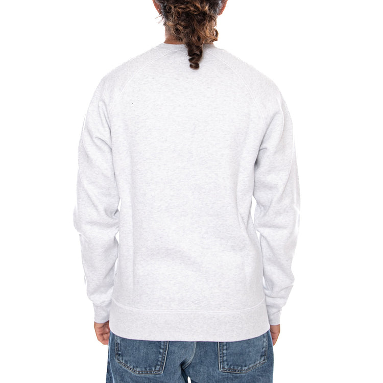 CHASE SWEAT ASH HEATHER / GOLD - Felpa Girocollo Uomo Grigia I033660 00JXX CARHARTT WIP 