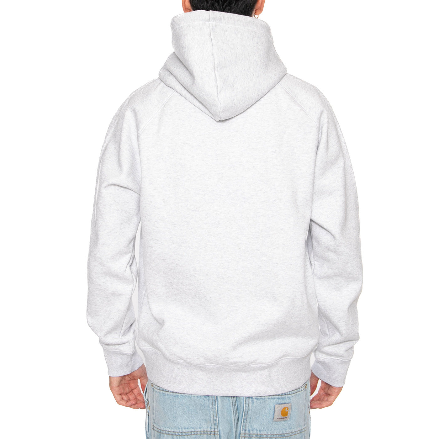 HOODED CHASE SWEAT ASH HEATHER / GOLD - Felpa con Cappuccio Uomo Grigia I033661 00JXX CARHARTT WIP 