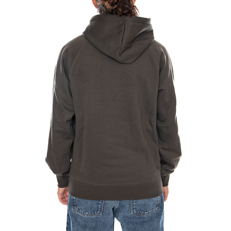 HOODED CHASE SWEAT SHUNGITE / GOLD - Felpa con Cappuccio Uomo Verde I033661 3X9XX CARHARTT WIP 
