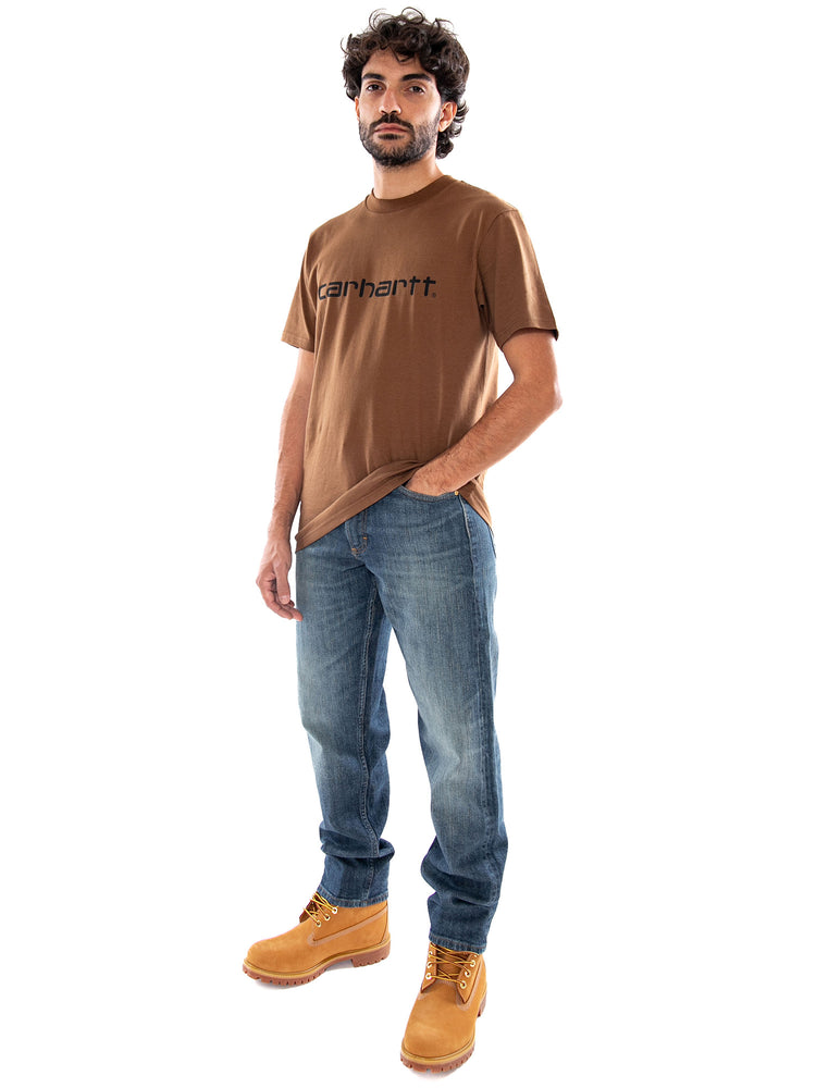 Carhartt WIP S/S Script T-Shirt Brown Black - Maglietta Uomo Girocollo Marrone I035700 3YYXX CARHARTT WIP 