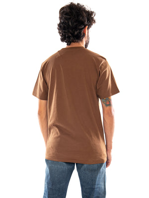 Carhartt WIP S/S Script T-Shirt Brown Black - Maglietta Uomo Girocollo Marrone I035700 3YYXX CARHARTT WIP 
