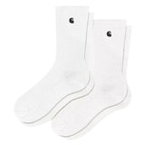 MADISON PACK SOCKS WHITE / BLACK - Set of Two Pairs of White Socks ACCESSORIES CARHARTT WIP