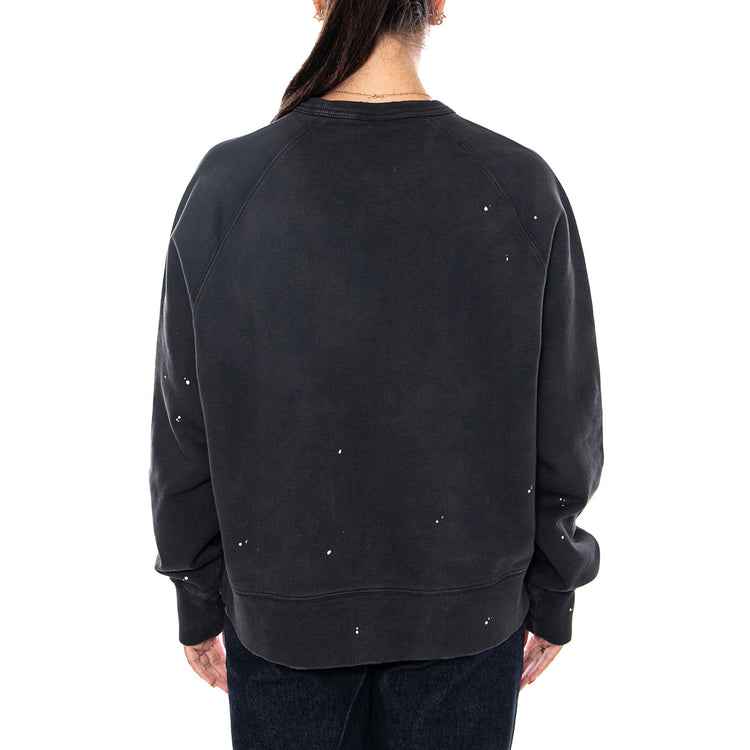 W' PAINTER SWEAT BLACK DESTROY WASH SPLATTER - Felpa Girocollo Donna Nera I036843 89EJ CARHARTT WIP 