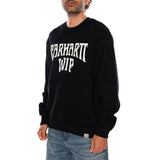 DECK SWEATER BLACK / WHITE - Suéter Cuello Redondo Hombre Negro Hombre CARHARTT WIP