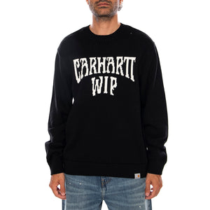 DECK SWEATER BLACK / WHITE - Maglione Girocollo Uomo Nera I036847 K02XX CARHARTT WIP 