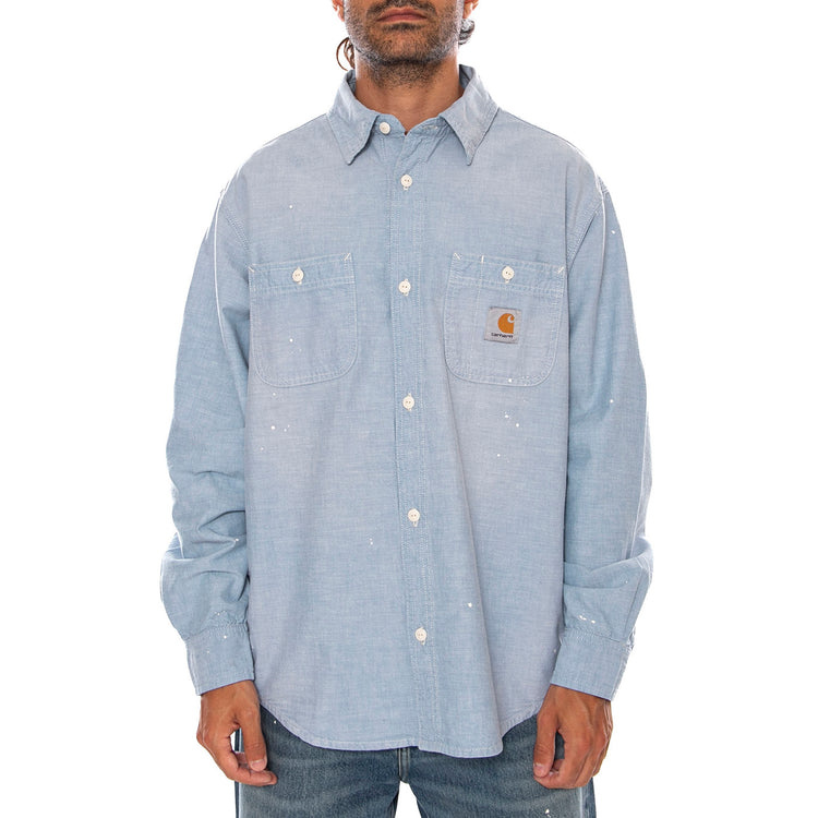 L/S PAINTER SHIRT BLUE - Camicia Uomo Azzurra I036919 010L CARHARTT WIP 